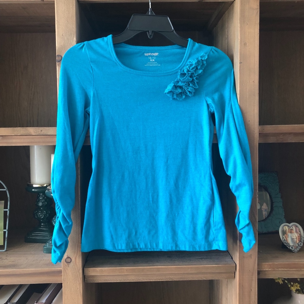 Cute Crew Detail Neck Top -U9